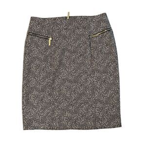 Michael Kors Women's Standard Size 6 Black Geometric Pencil Skirt Knee Length
